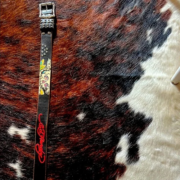 Ed hardy studded belt L leather Vintage - Picture 3 of 12